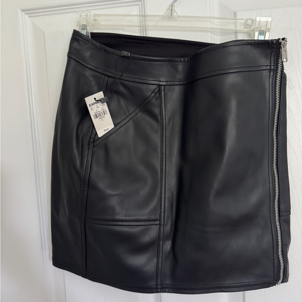 NWT Express Sleek Black Faux Leather Skirt